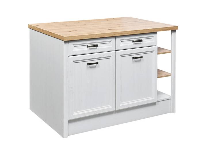 P & B Kücheninsel, Pinien, Eiche Artisan, 2 Schublade(n) Schubladen, nur wie online abgebildet bestellbar, 130x91.5x90 cm, Made in EU, Küchen, Küchenmöbel, Kücheninseln