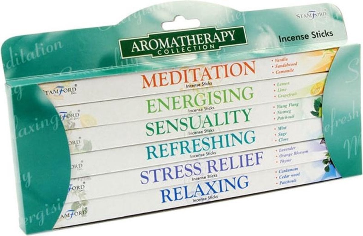 Stamford Wierook Stokjes Aromatherapy Collection Gift Set met 6 verpakkingen