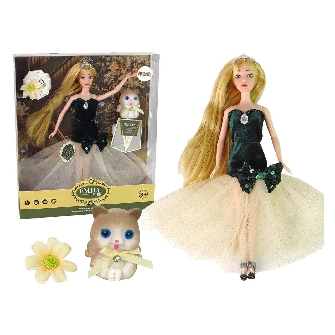 Lean Toys Babypuppe Emily Langes Haar Kätzchen Blume (37370072)