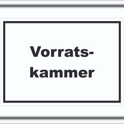 HB-Druck Vorratskammer Schild mit Text Pantry Reserve waagerecht A2 (420x594mm)