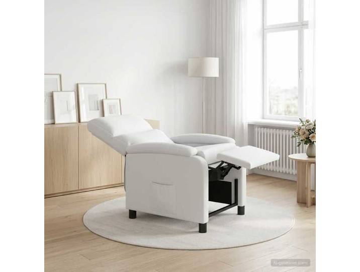 ELORAN®Fauteuil inclinable - Blanc - Simili cuir - Fauteuil simple Moderne_00332856