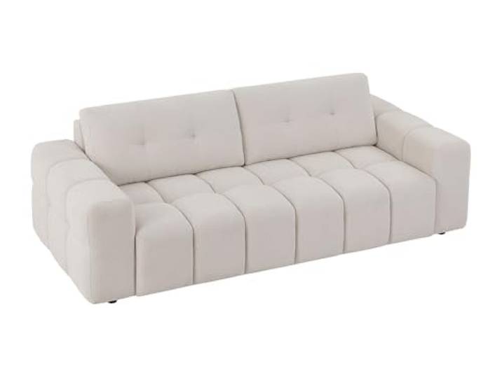 Vente-unique - Sofa ohne Schlafmöglichkeit 3 Personen Sopelana - Stoff Gepolsterter Effekt Strukturierte Oberfläche