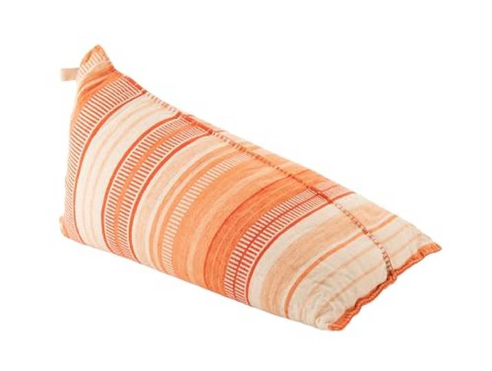 J-line Gestreifter Sitzsack-Pouf - Baumwolle - Ecru/dunkelorange