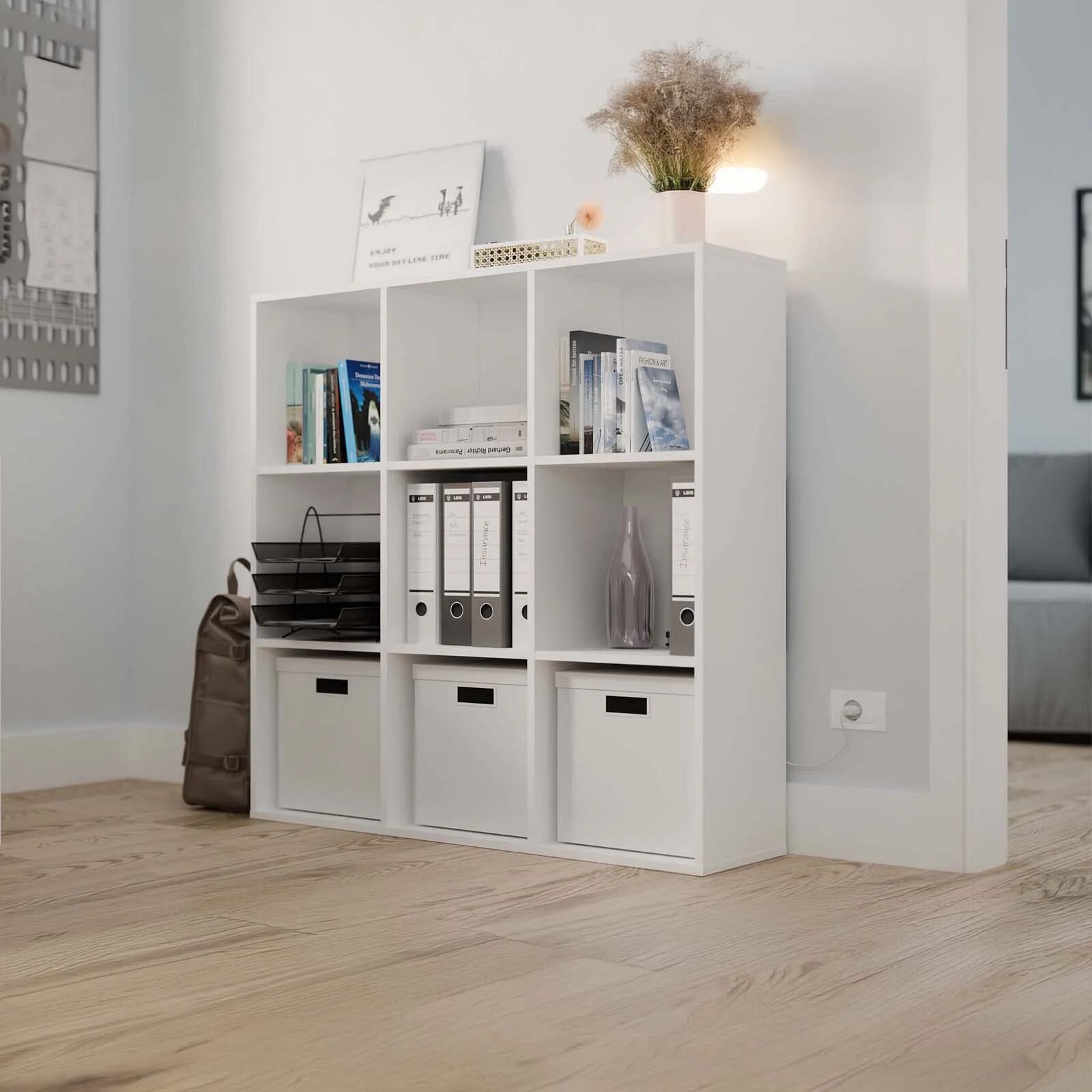 garneroarredamenti Libreria 111x111h cm 9 vani a giorno bianco Giove