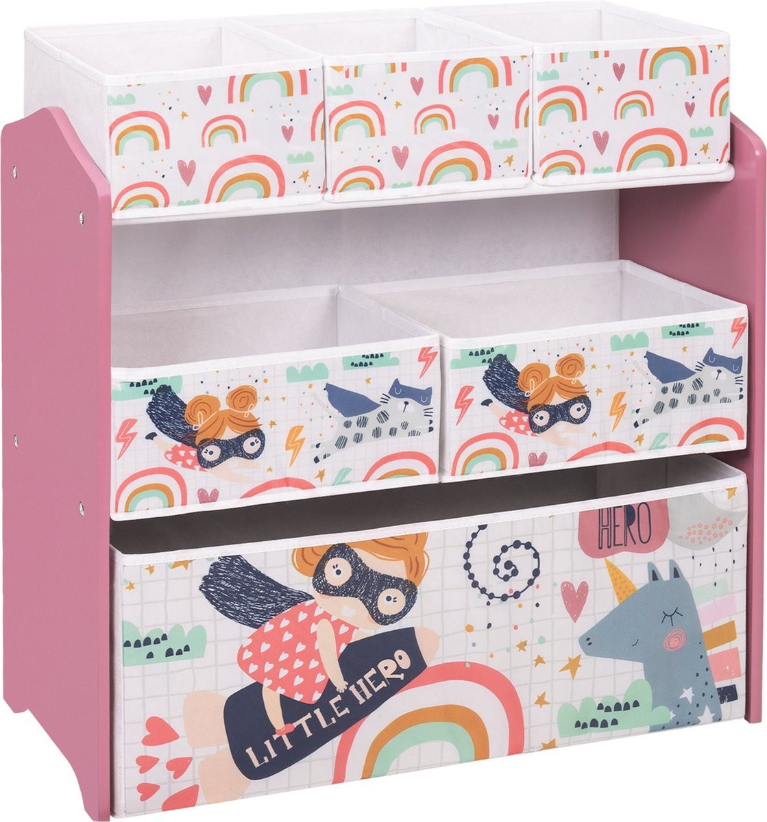 Bolt Edge Speelgoedkast Roze - Opbergkast en Boekenkast voor de Kinderkamer