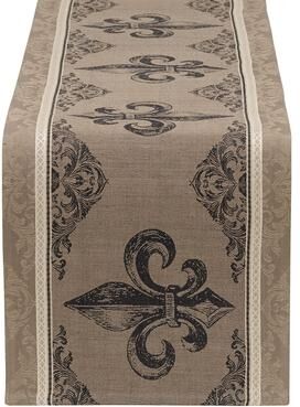 DII Fleur De Lis Stripe Jacquard Table Runner