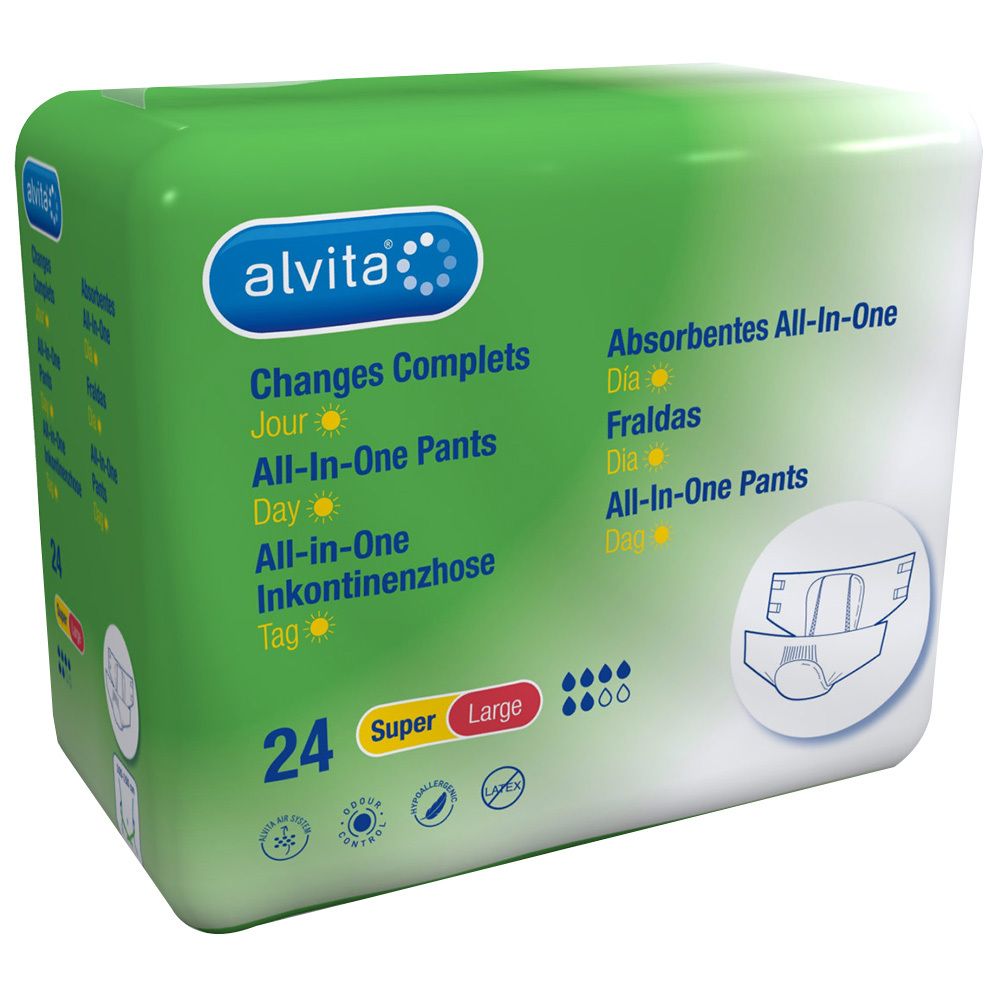 Alvita All-in-One Inkontinenzhose super large Tag 24 St Einweghosen