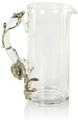 Zodax "Soroa 9.5"" Tall Orchid Pewter & Glass Pitcher"