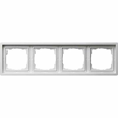 Gira Fläche Rahmen, 4f, reinweiß, glänzend, Kunststoff, Unterputzmontage, 0214112