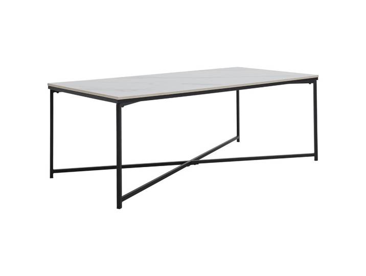 Livetastic Couchtisch, Schwarz, Weiß, Metall, Keramik, rechteckig, eckig, 60x43x120 cm, Wohnzimmer, Wohnzimmertische, Couchtische, Couchtische Keramik