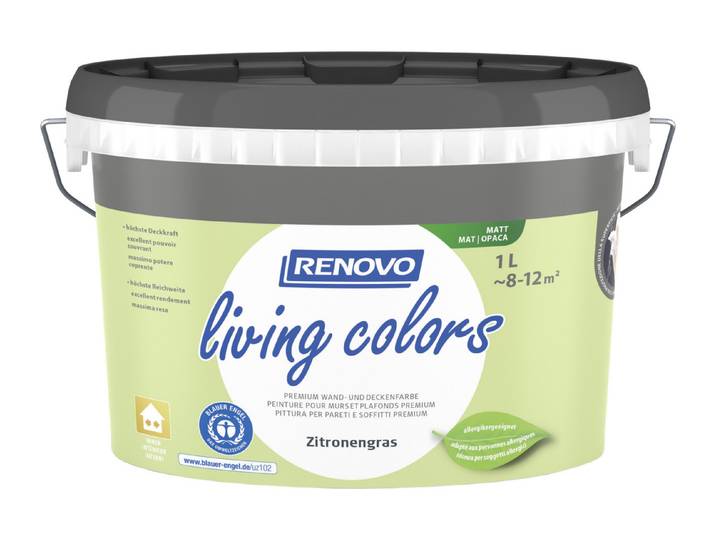 Renovo Living Colors Wand- und Deckenfarbe Zitronengras Matt 1 l
