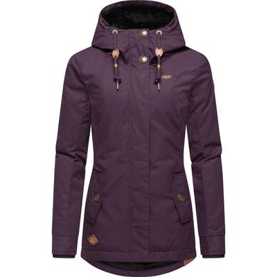 Winterjacke RAGWEAR "Monade", Damen, Gr. S (36), lila (pflaume), Obermaterial: 65% Polyester, 35% Baumwolle. Futter: 100% Polyester. Wattierung: 100% Polyester, figurbetont Po-bedeckend, verstellbar Rippstrickbündchen mit Druckknopf, Jacken...