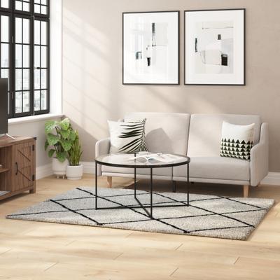 Taylor Diamond Trellis Modern Shag Area Rug