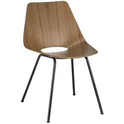 THONET S 661 Stahlrohrstuhl | Edelholz Nussbaum | Gestell schwarz