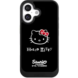 Nivocase Hülle für Apple iPhone 16 Handyhülle NIVOcore Case Schwarz Fanartikel Hello Kitty Kawaii (Apple iPhone 16), Smartphone Hülle, Schwarz
