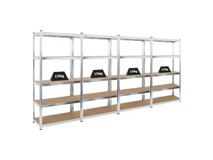 PROREGAL Mega Deal 4X Schwerlastregal Ragnar HxBxT 180x90x40cm mit Fachlast 175kg Verzinkt Garagenregal Kellerregal Werkstattregal Lagerregal Steckregal