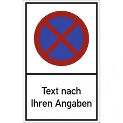 Dreifke® Schild, Absolutes Haltverbot - Text nach Ihren Angaben, Alu, 400x650 mm