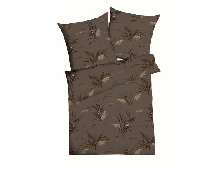 Bettwäsche KAEPPEL Swing , braun (mocca), B/L: 155cm x 220cm, 1 Stk., 1 Stk., Interlock-Jersey, B/L: 80cm x 80cm, 2 Stk., Interlock-Jersey, Obermaterial: 100% Baumwolle, Bettwäsche, Bettwäsche