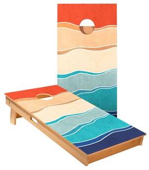 Skip's Garage Multi-Color Waves Cornhole Boards