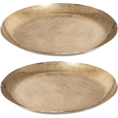 Dekoteller CREATIV HOME, gold (champagner), H:2cm Ø:30cm, Metall, Dekoschalen, aus Metall
