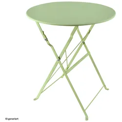 HTI-Living, Gartentisch + Balkontisch, Gartentisch Basil Metall rund klappbar Grün (55 x 68 cm)