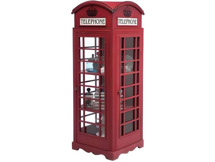 Armoire design cabine téléphonique anglais rouge