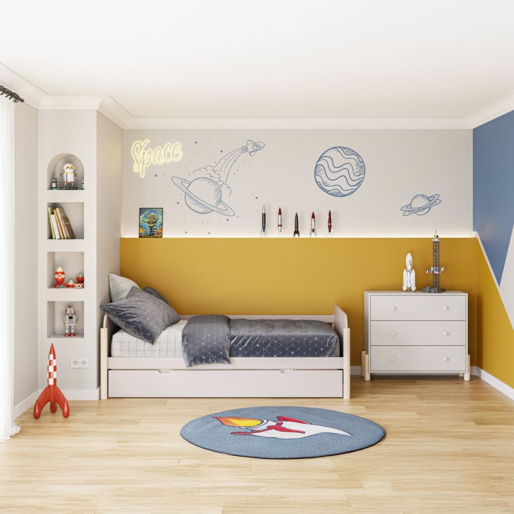 duehome Cómoda de 3 cajones amplios y versátiles 90x80 cm beige oak soft