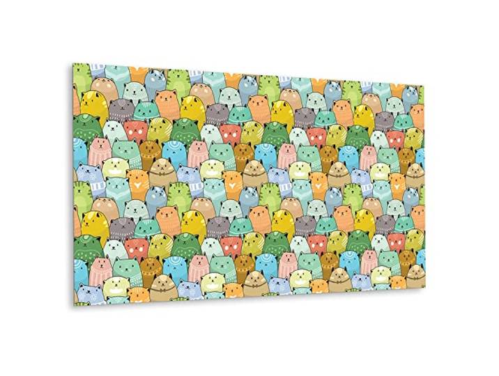 Decormat Selbstklebende Vinyl Spritzschutz 100x50cm Bodenbeläge Deko Aufkleber zum Badezimmer Selbstklebende Tapete PVC für die Küche Wandaufkleber - Bunte Katzen