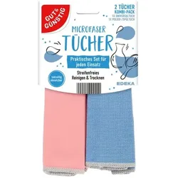 Gut & Günstig 2er-Pack Microfasertücher »Universaltuch + Poliertuch«