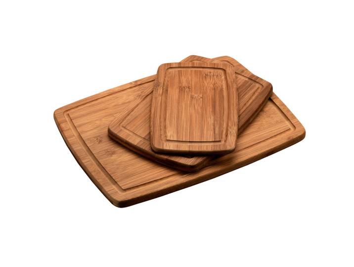 Kesper Schneidebretter Bambus 3er-Set, Braun, Naturmaterialen, 28.5x38 cm, Küchenzubehör, Schneidebretter