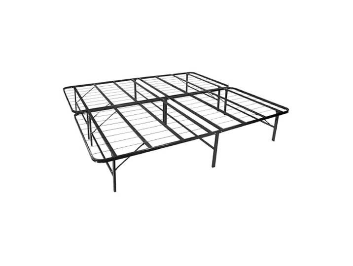 i-flair Klappbett Metall 160x200 cm Letto in Schwarz – Faltbares Gästebett mit stabilem Rahmen & Stauraum – platzsparendes Metallbett für Gäste, langlebiges Faltbett, klappbar & leicht zu verstauen