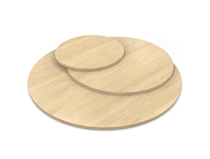 AUPROTEC Tischplatte 19mm rund Ø 1400 mm Mandal Ahorn Natur Holzplatte melaminharzbeschichtet Spanplatte mit Umleimer ABS Kante Auswahl: 140 cm