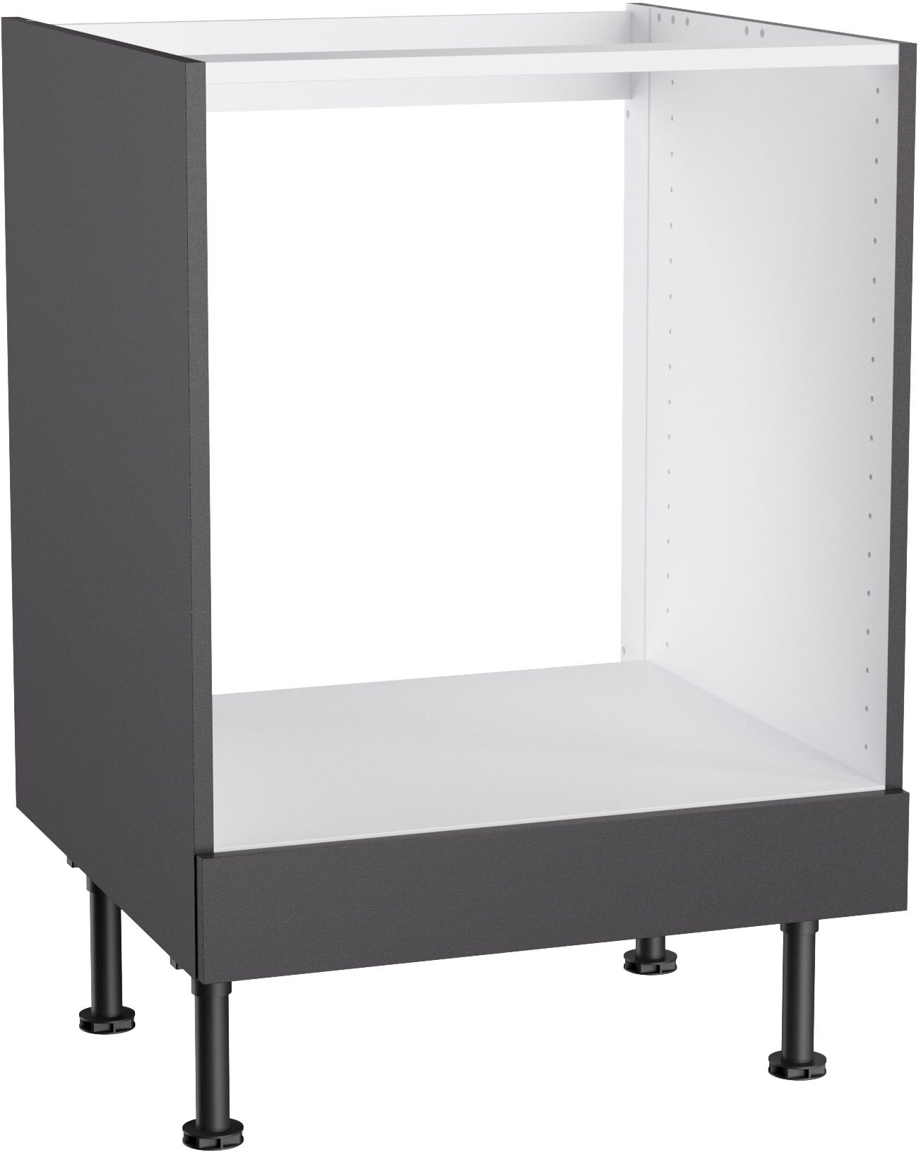 Herdumbauschrank KOCHSTATION "KS-Bern2", grau (anthrazit, anthrazit), B:60cm H:87cm T:58,4cm, Holzwerkstoff, Schränke, Herdumbauschrank, Breite 60 cm, Umbauschrank für Einbauherde, 1 feste Blende