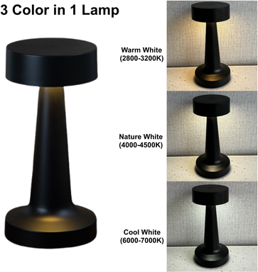 Shop Station Rechargeable LED Table Lamp With Touch Control Cordless Bedside Lamp For Home, Bar & Restaurant Decor black