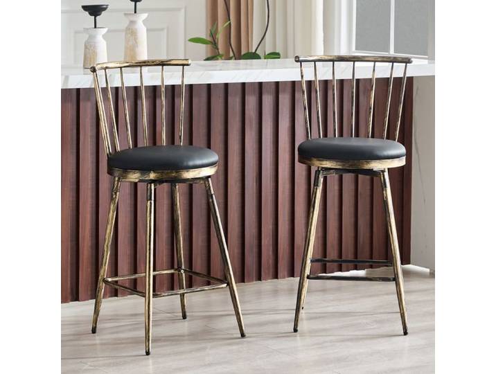 Tabouret-bar moderne en style Windsor avec siège rembourré pour les îles de cuisine Restaurants Style vintage et minimalisme