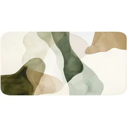 BADEMATTE Japandi - Abstrakt - Grün Badezimmerteppich 120x60 cm