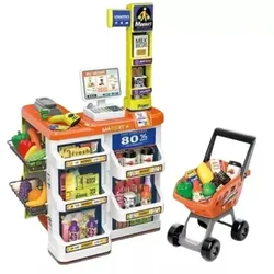 Supermarkt-Spielset mit Einkaufswagen – 60-teilig