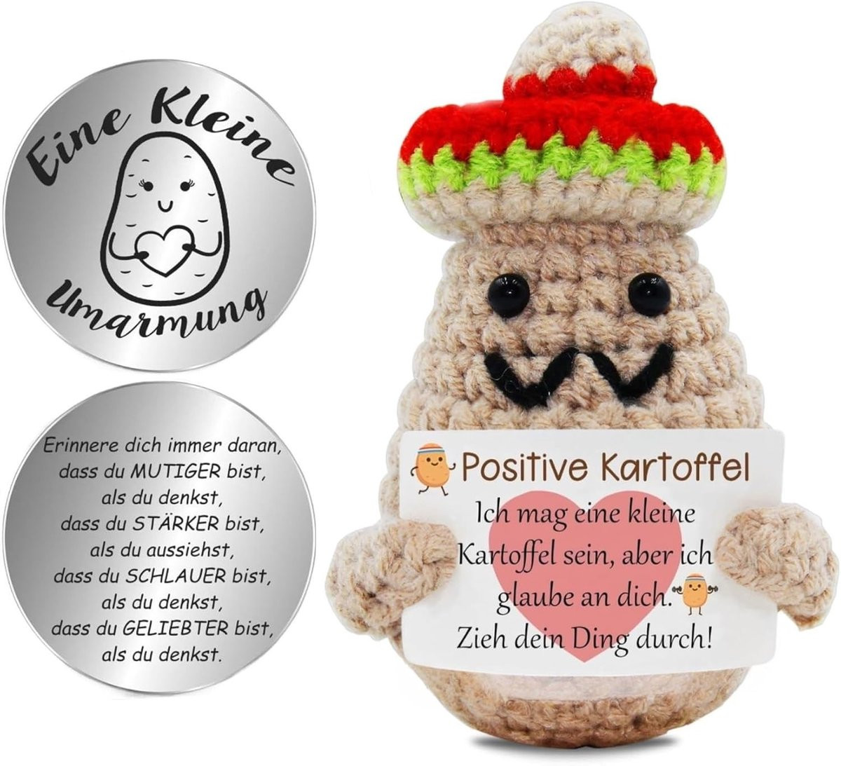 Lieve en grappige gehaakte aardappel knuffel voor feestdagen en cadeaus