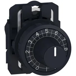 Schneider Electric ZB5AD912 Potentiometer, Frontelement, Harmony XB5, Kunststoff, 22mm, für Potentiometer mit Achslänge 45-50mm, Achse 6mm