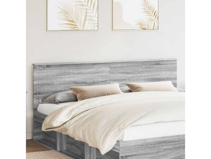 Modernes Kopfteil grau Sonoma aus Ingenieurholz, rechteckiges Kopfteil mit minimalistischem Design, einfache Montage und Trockenreinigung.