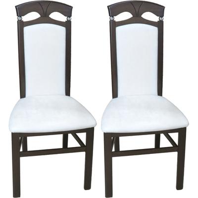4-Fußstuhl, beige (creme, nussbaum, nachbildung, creme), B:44cm H:94cm T:48cm, Polyester, HOFMANN LIVING AND MORE, Stühle
