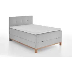 meise.möbel Boxspringbett Catania 140 x 200 cm Stoff Grau