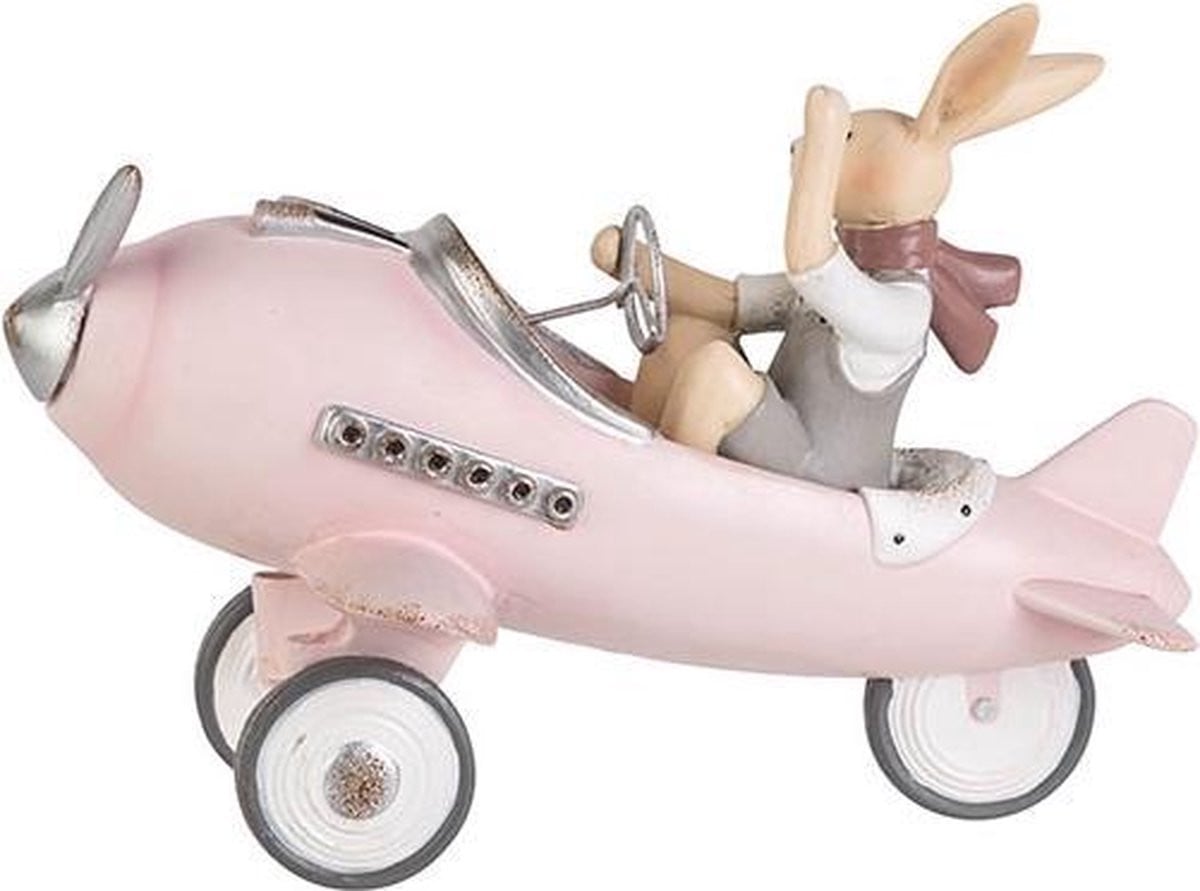 Cosy @ Home Paashaas Roze Polyresin H 18 cm B 24,7 cm D 16,8 cm