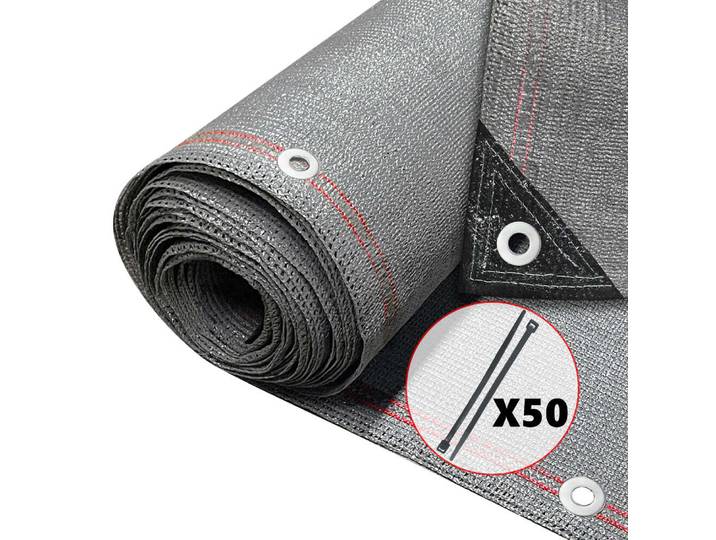 Panneau de clôture VOUNOT® 1\,8 × 10 m\, brise-vue en filet d'ombrage HDPE 230 g/m²\, gris
