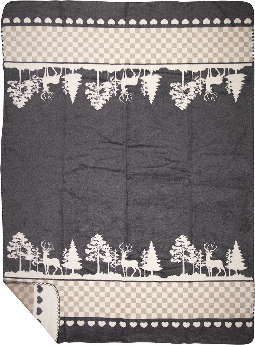 Mars & More Plaid Bos Grijs XL 150 x 200 cm