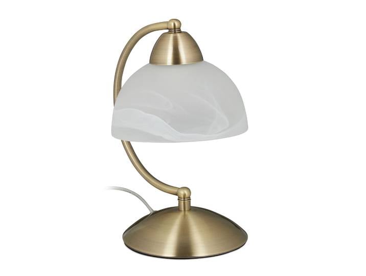 Tischlampe Touch Weissglas Weiss-Gold
