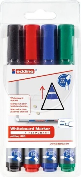 edding 363 Whiteboard-Marker farbsortiert 1,0 - 5,0 mm, 4 St.