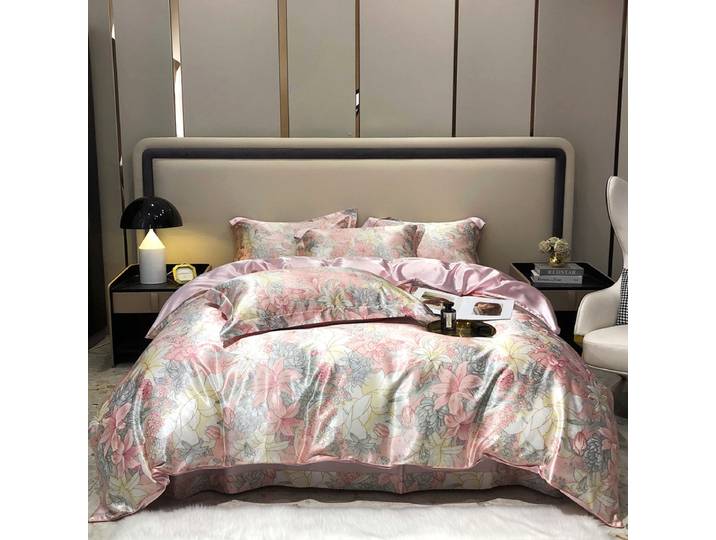 Ensemble de literie injBedding en satin naturel, housse de couette soyeuse haut de gamme, taille simple, taille double, taille Queen, ensemble de housse de sport imprimé, luxe