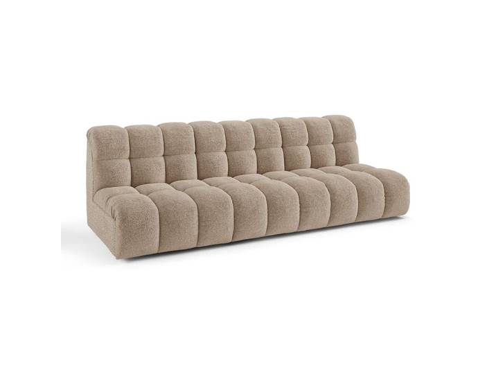 Canapé 3 places 3 places en tissu bouclette taupe