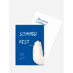Einladung zum Sommerfest selbst gestalten mit Spruch und Fotos im Onlinedesigner bei Meine-Kartenmanufaktur.de
